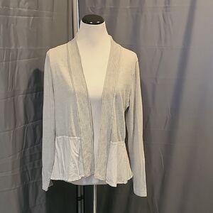 Women's Gray Open-Front Sweater